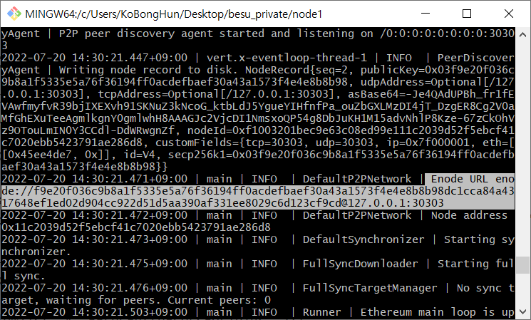node1 enode